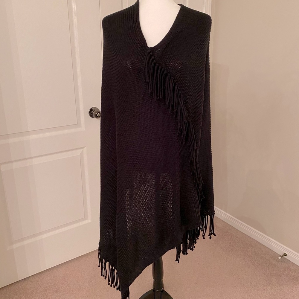 BCBG black poncho sweater